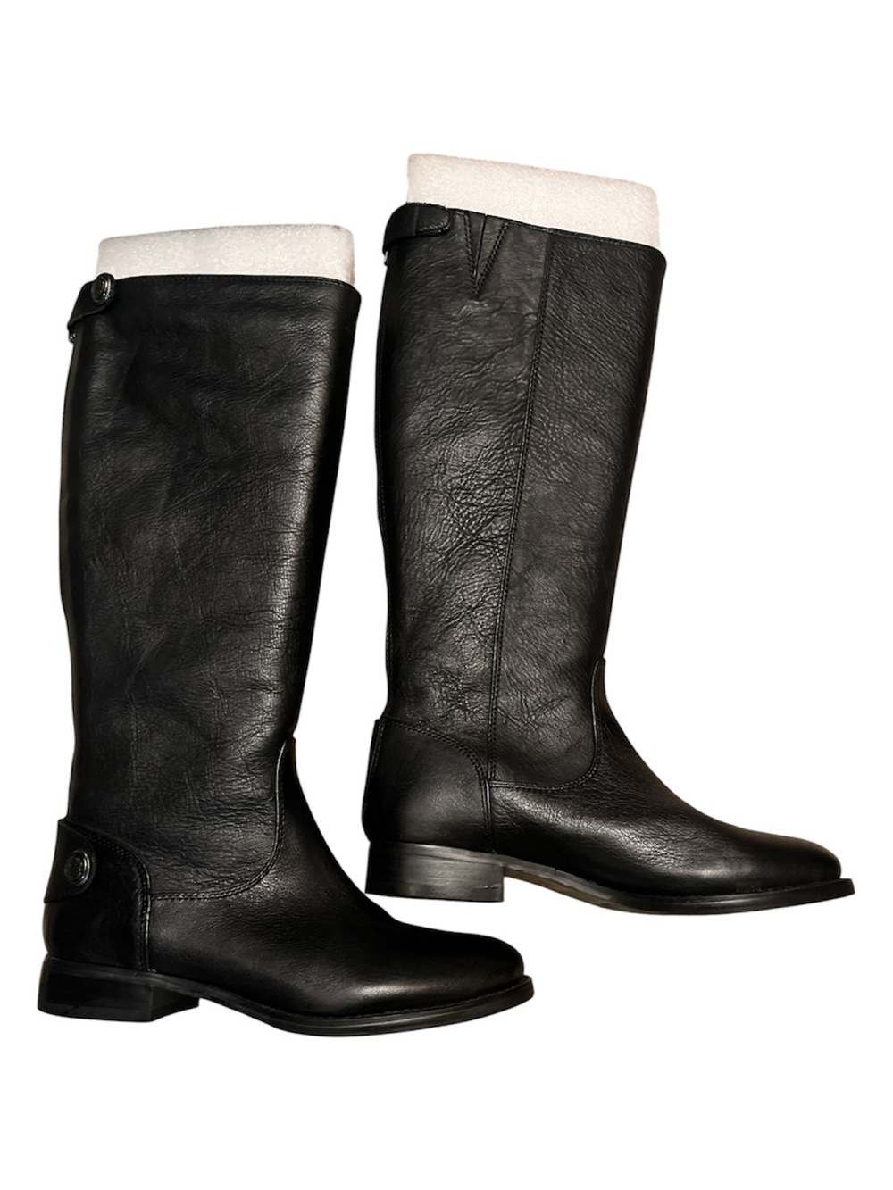 Arturo Chiang Women's 6M Black Leather Tall Zippered Riding Boots